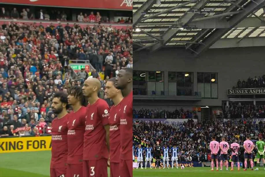 Everton fans heard singing along to the national anthem ahead of Brighton clash after Liverpool fans booed him