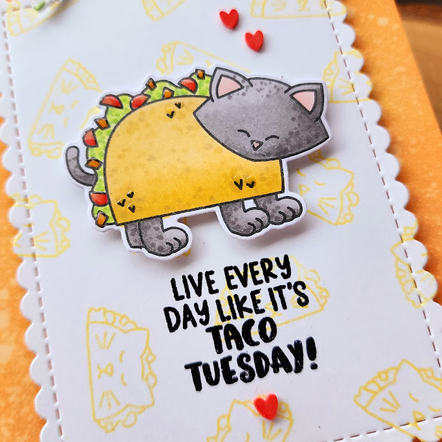 Taco Tuesday Card by Amanda Wilcox | Newton Loves Tacos Stamp Set and Framework Die Set by Newton's Nook Designs #newtonsnook #handmade