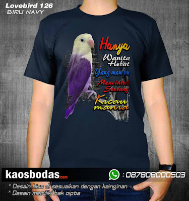 Desain kaos sablon gambar motif burung lovebird 3d keren untuk komunitas tem kicau mania tersedia untuk dewasa dan anak anak bisa pesan satuan