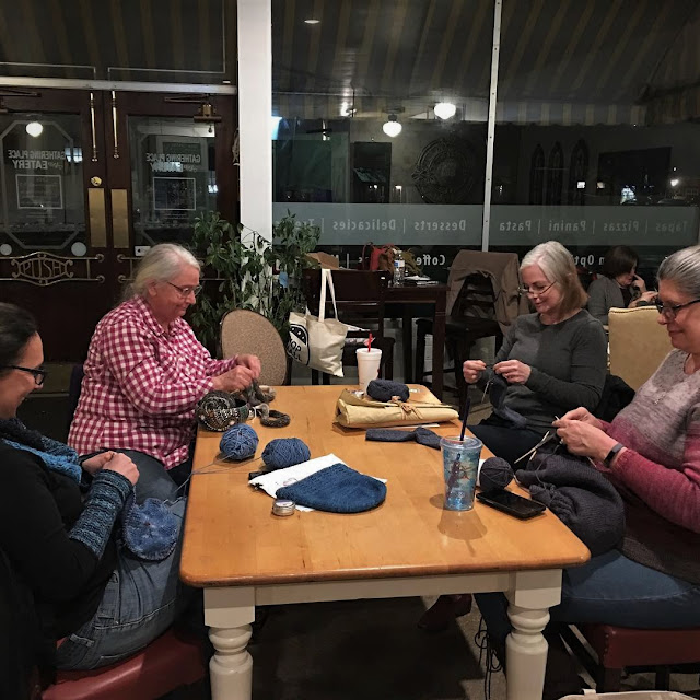 Sit and Stitch, held at Ashland Coffee and Tea; Wednesday night knitting group