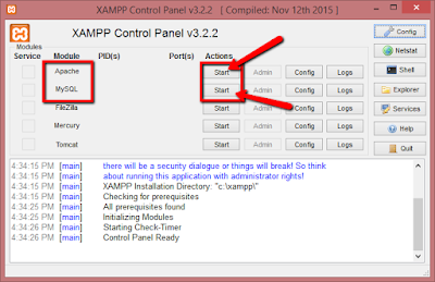Gambar Xampp Control Panel