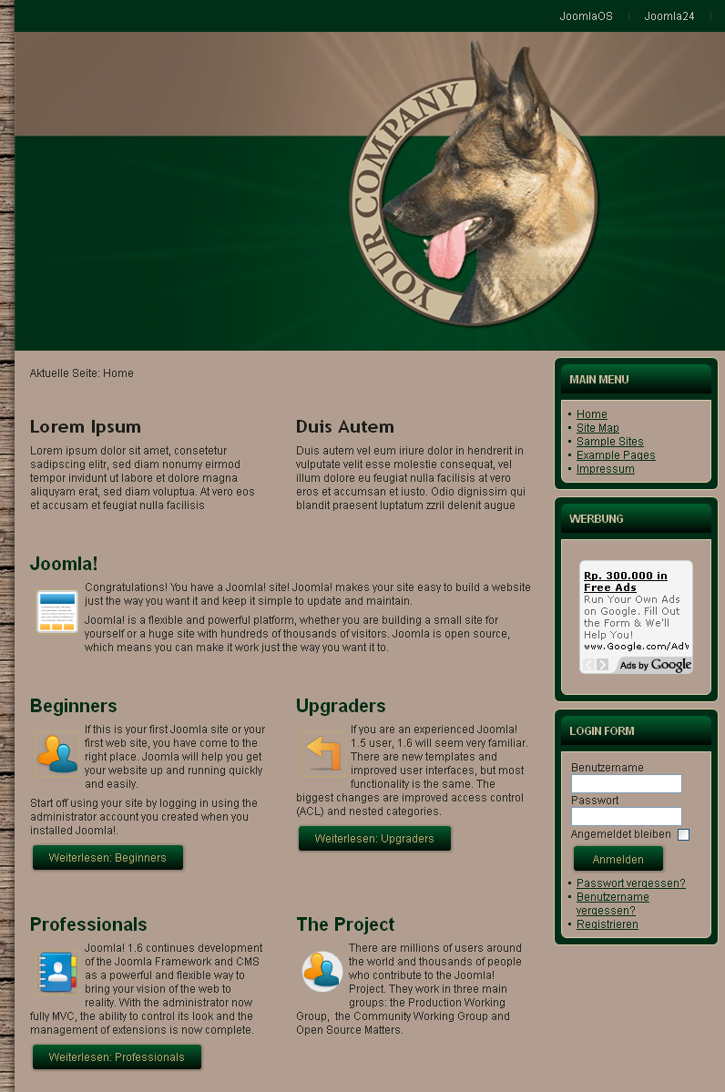 Schaeferhund Joomla Templates