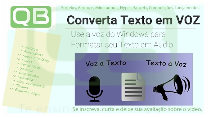 CanalQb - VBS - Dica - Converter Texto em Voz Parte 1