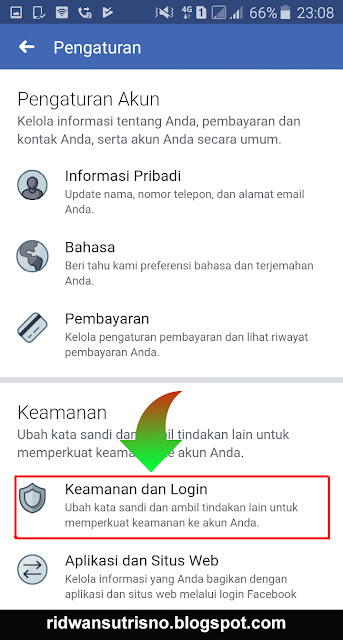 Langkah 4 Ganti Snadi Facebook