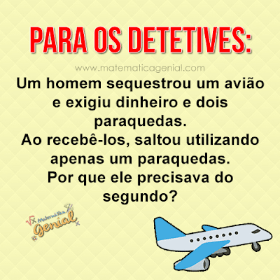 Um homem sequestrou um avião e exigiu dinheiro e dois paraquedas...