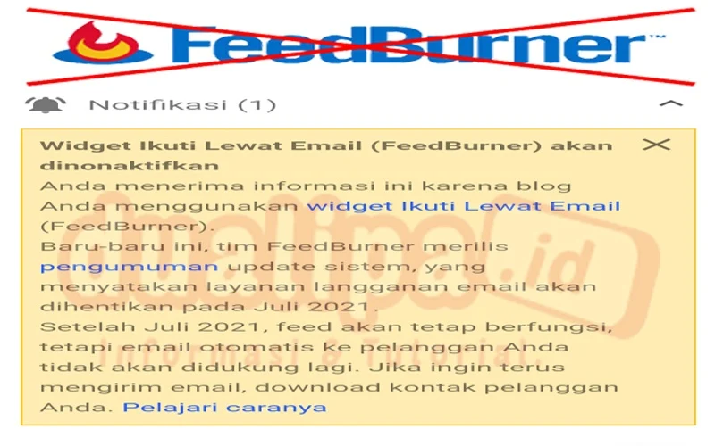 Layanan FeedBurner Ikuti Lewat Email akan di nonaktifkan