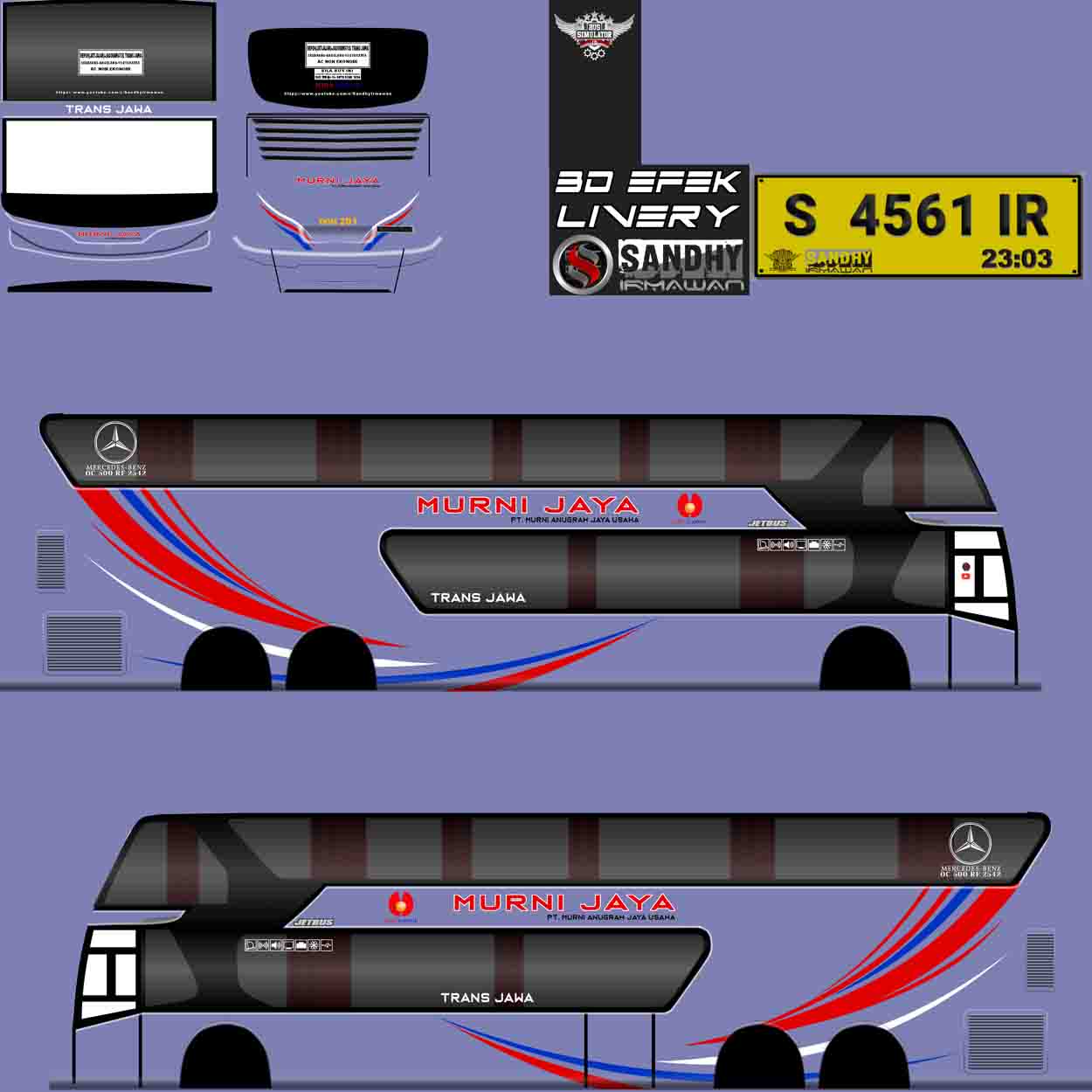 livery bussid murni jaya double decker