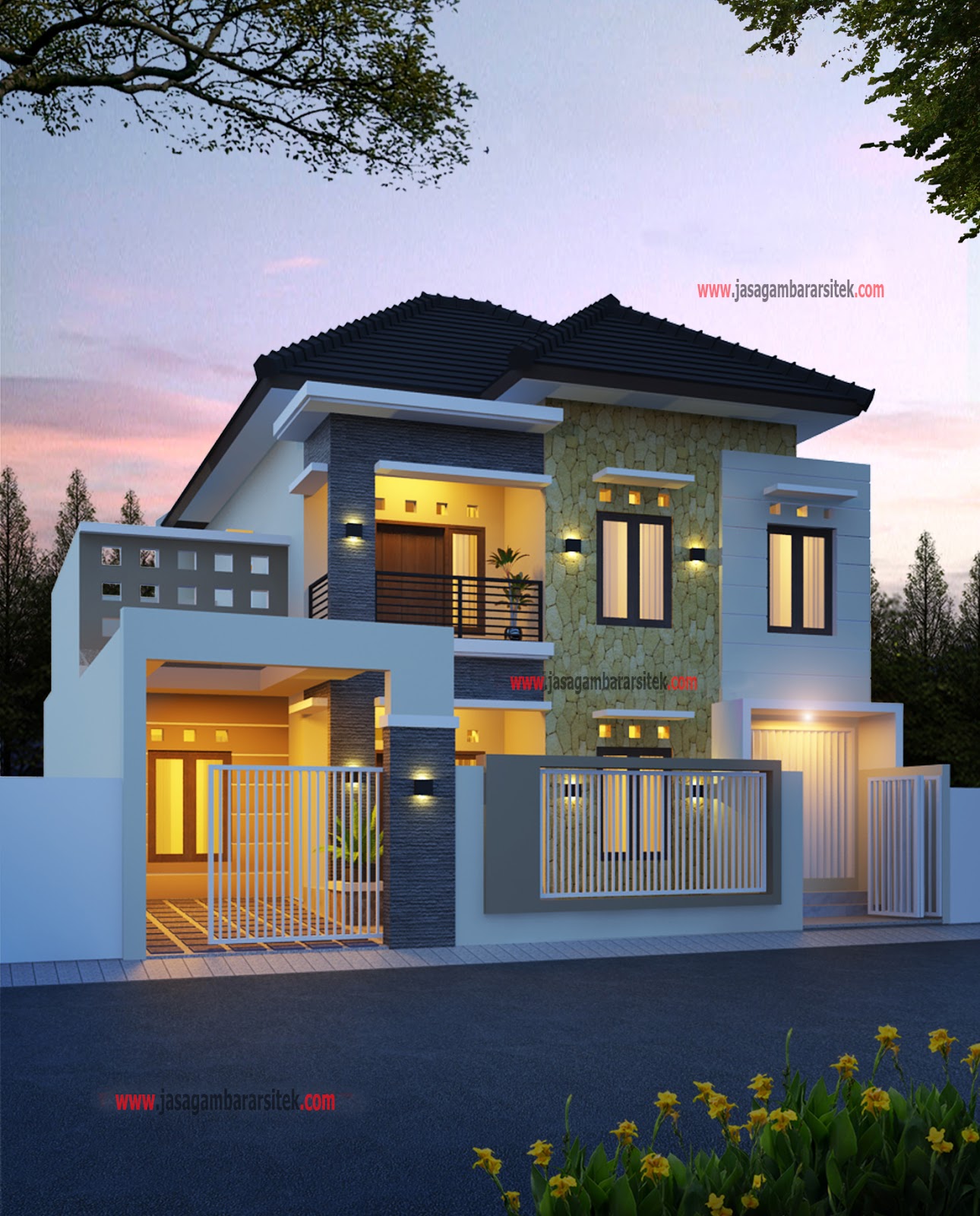  Desain  Rumah  Minimalis 2  Lantai  dwg Desain  Rumah  Minimalis