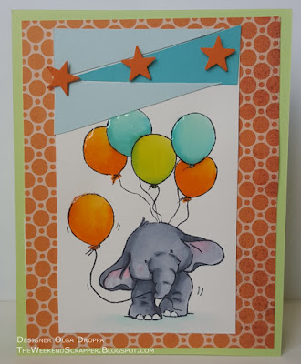 Wild Rose Studio Bella with Balloons kids birthday card