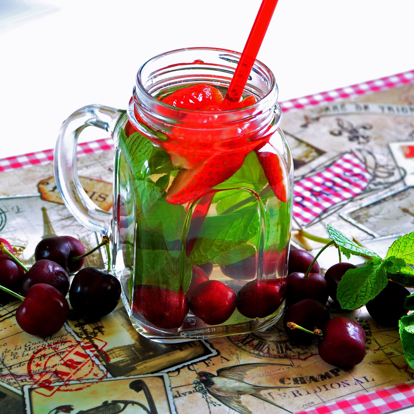 Detoxify With Cherry, Strawberry Detox Water