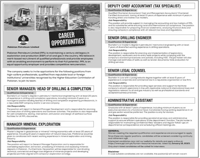 Pakistan Petroleum LTD Jobs 2023 Islamabad