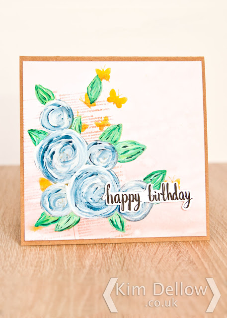 Painted Roses Birthday card