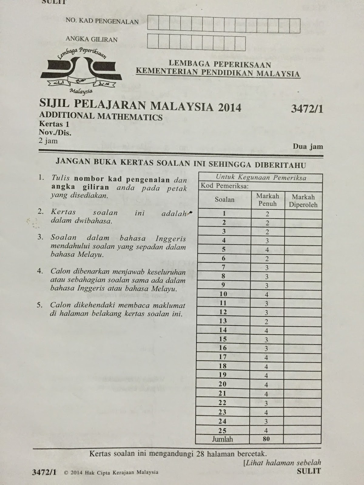 Guru Matematik Tambahan SM Sains Teluk Intan: CONTOH 