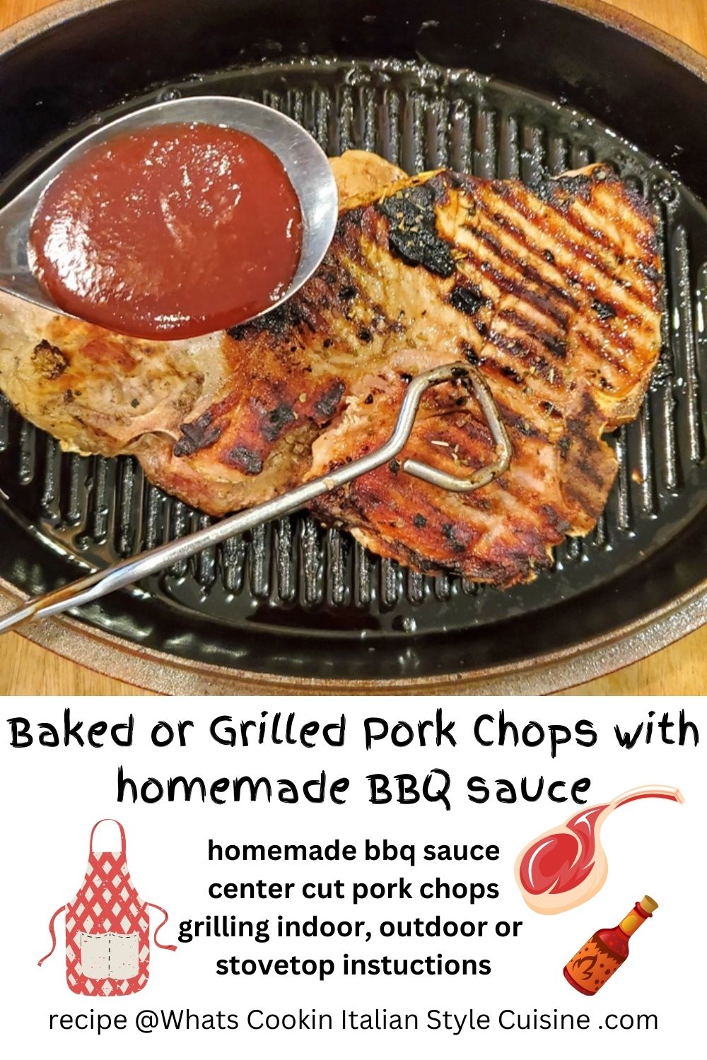 BBQ sauce and pork chop pin for later recipes