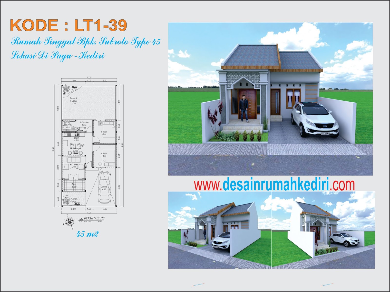 Lt1 39 Desain Rumah Minimalis Islami 1 Lantai Bpk Subroto Di