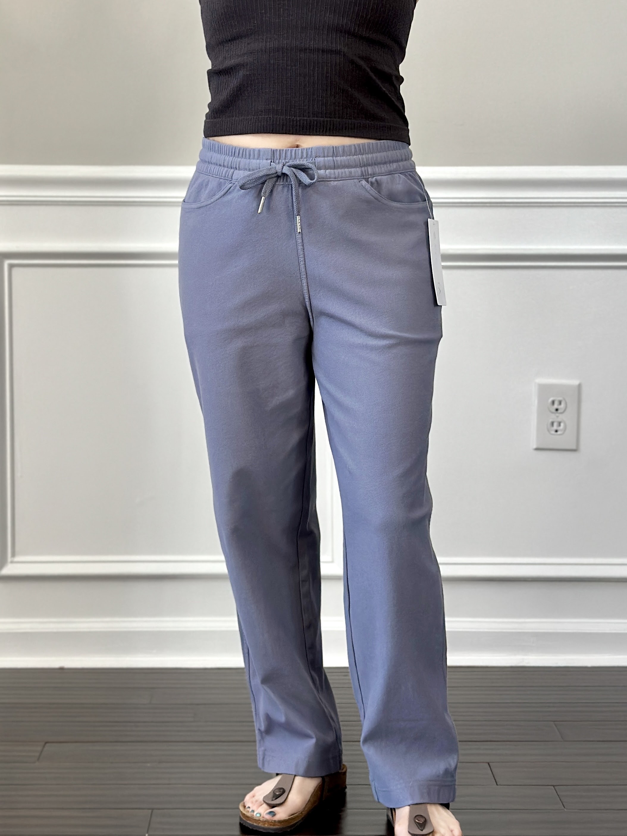 Athleta Brooklyn Lined Jogger Cropped Blue Soft Jersey Women's