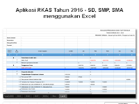 Aplikasi RKAS Tahun 2016 - SD, SMP, SMA menggunakan Excel