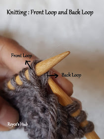 front loop and back loop in knitting