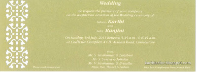 Karthi wedding card