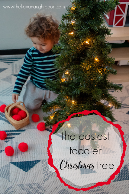 The easiest toddler safe Christmas tree ever - a simple DIY