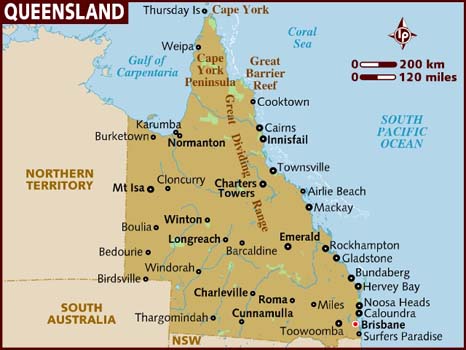 Queensland Map. States. Australia is divided into six states