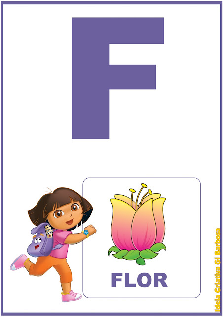 Alfabeto Dora Aventureira para imprimir 