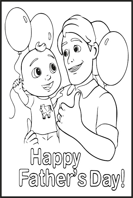 Cocomelon Happy Fathers Day Coloring