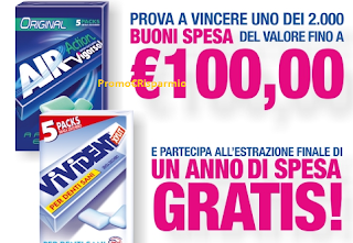 Logo Con Vivident e Vigorsol vinci 2.000 buoni spesa fino a 100 euro e un anno di spesa Gratis