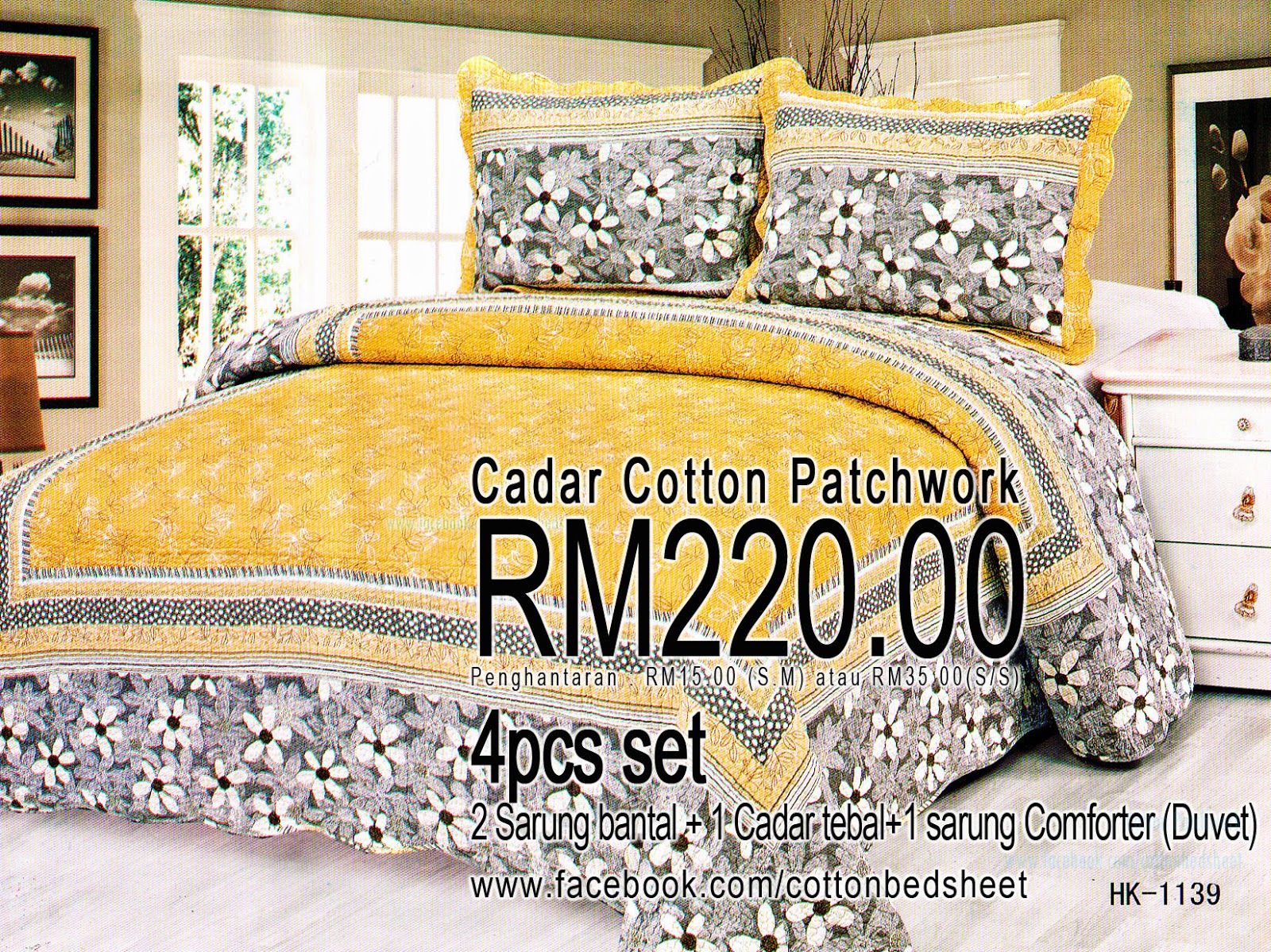 Cadar cotton patchwork: Cotton Quilt Bedsheet