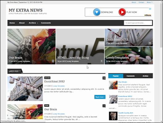 My Extra News Responsive Blogger Teması