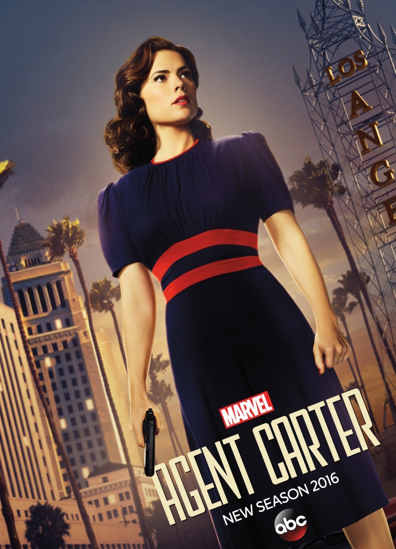 Season 2 'Agent Carter' poster: Dutch-angle shot of Carter in Los Angeles with her gun in hand at her side