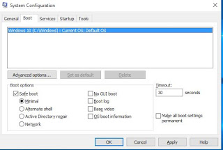 Cara Boot Windows 10 ke Safe Mode menggunakan System Configuration