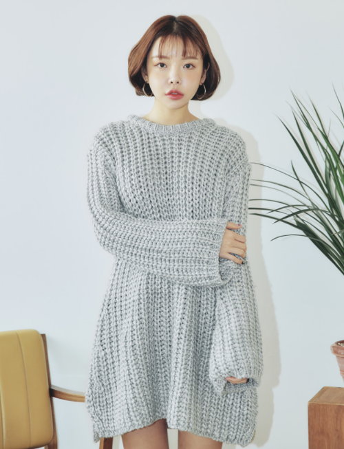 Chunky Knit Flared Dress