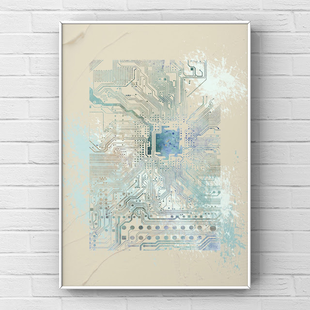 circuit board art print by Mark Taylor