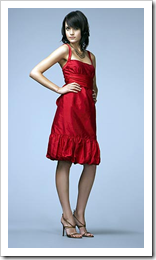 Nicole Miller silk dupioni dress with tie in Poppy - www.nicolemiller.com 