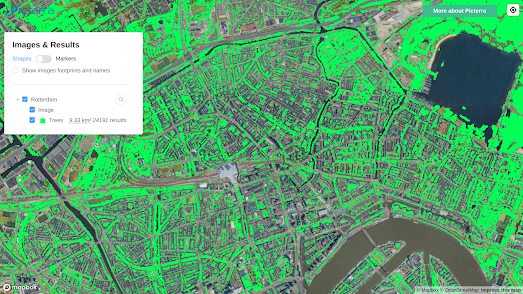 map of tree density in Rotterdam