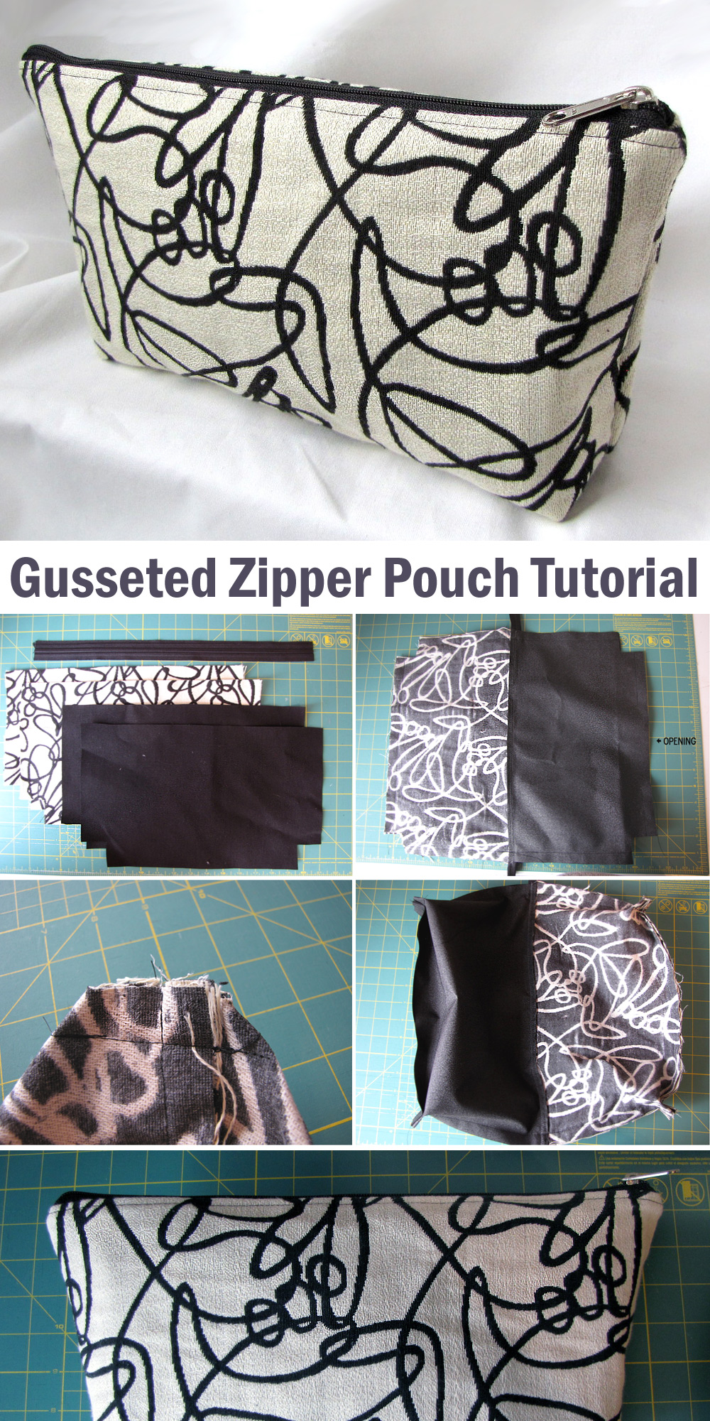 Gusseted Zipper Pouch Tutorial & Pattern