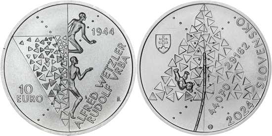 Slovakia 10 euro 2024 - 80th anniversary of the Vrba-Wetzler report on the Nazi extermination camps of Auschwitz and Birkenau