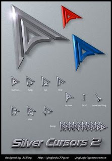 Silver Cursors Optimized 21 Cusor pack Untuk Windows Xp dan Windows 7