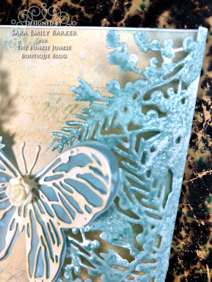 Sizzix Olivia Rose Foliage Wrap Tim Holtz Scribbly Butterfly Wrapped Card for The Funkie Junkie Boutique by Sara Emily Barker 4