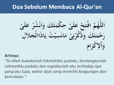 an kita harus suci dari hadast baik itu hadast kecil maupun hadast besar Bacaan Doa Sebelum Dan Sesudah Membaca Al-Quran Lengkap Dengan Artinya