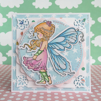 scrapbooking silver fairy card