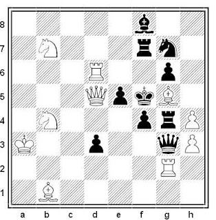 Problema de mate en 2 compuesto por Miguel Uris (3ª Mención, ChessStar 2016)