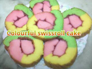 Jom Masak-Masak: Colourful swiss roll cake