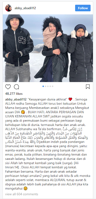 abby abadi hantar anaknya ke turki