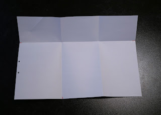 A2図面　図面折り方　ファイルに閉じたまま広げられる図面の折り方