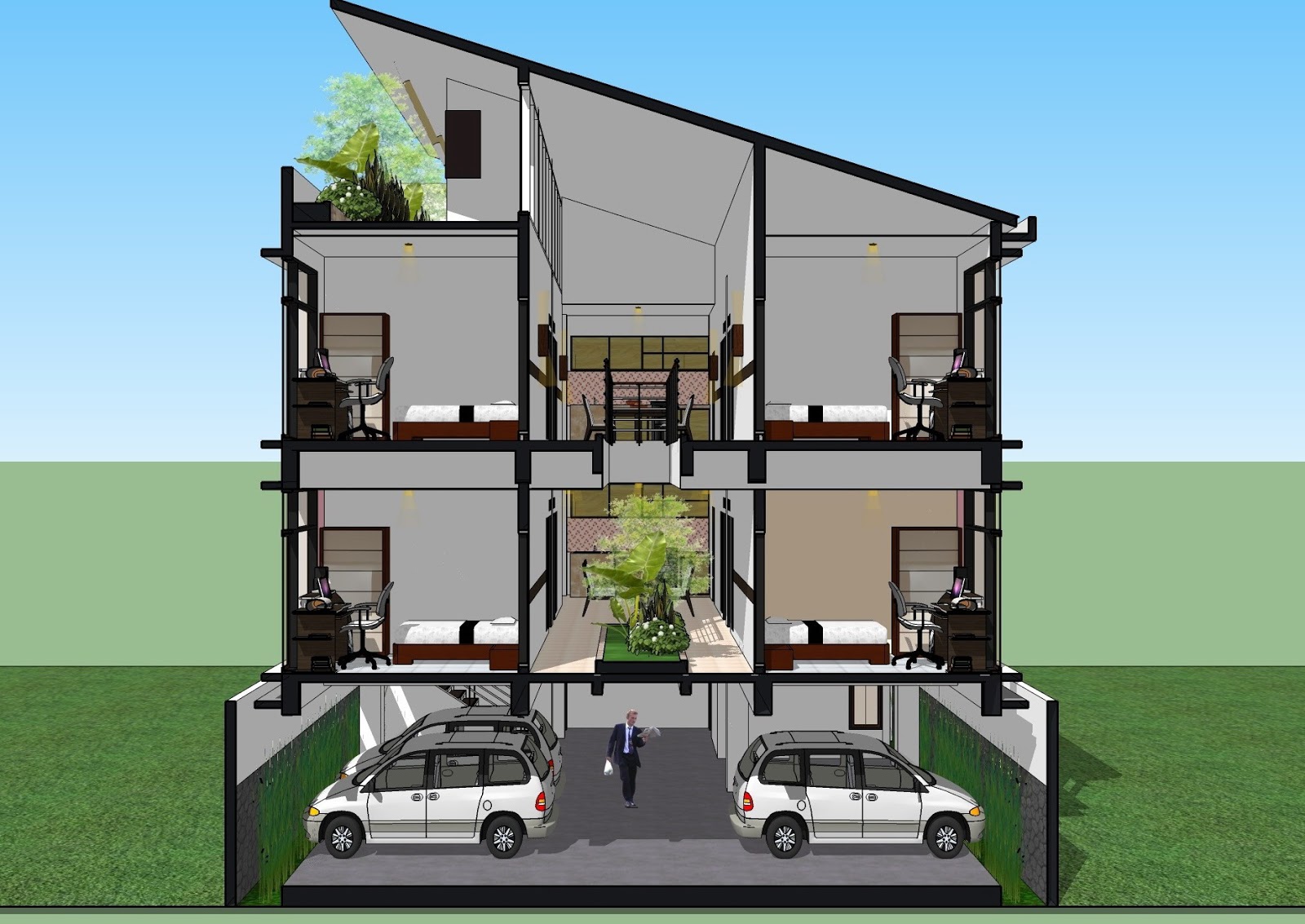 Desain Rumah Minimalis 2 Lantai Lebar 6 Meter - Hot Press 