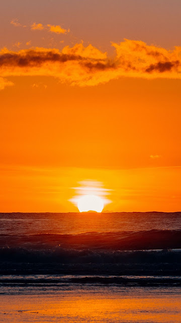 Golden, Sunset, Sun, Waves, Coast