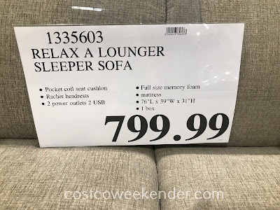 Deal for the Relax A Lounger Fabric Sleeper Sofa at Costco