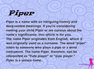 meaning of the name "Piper"